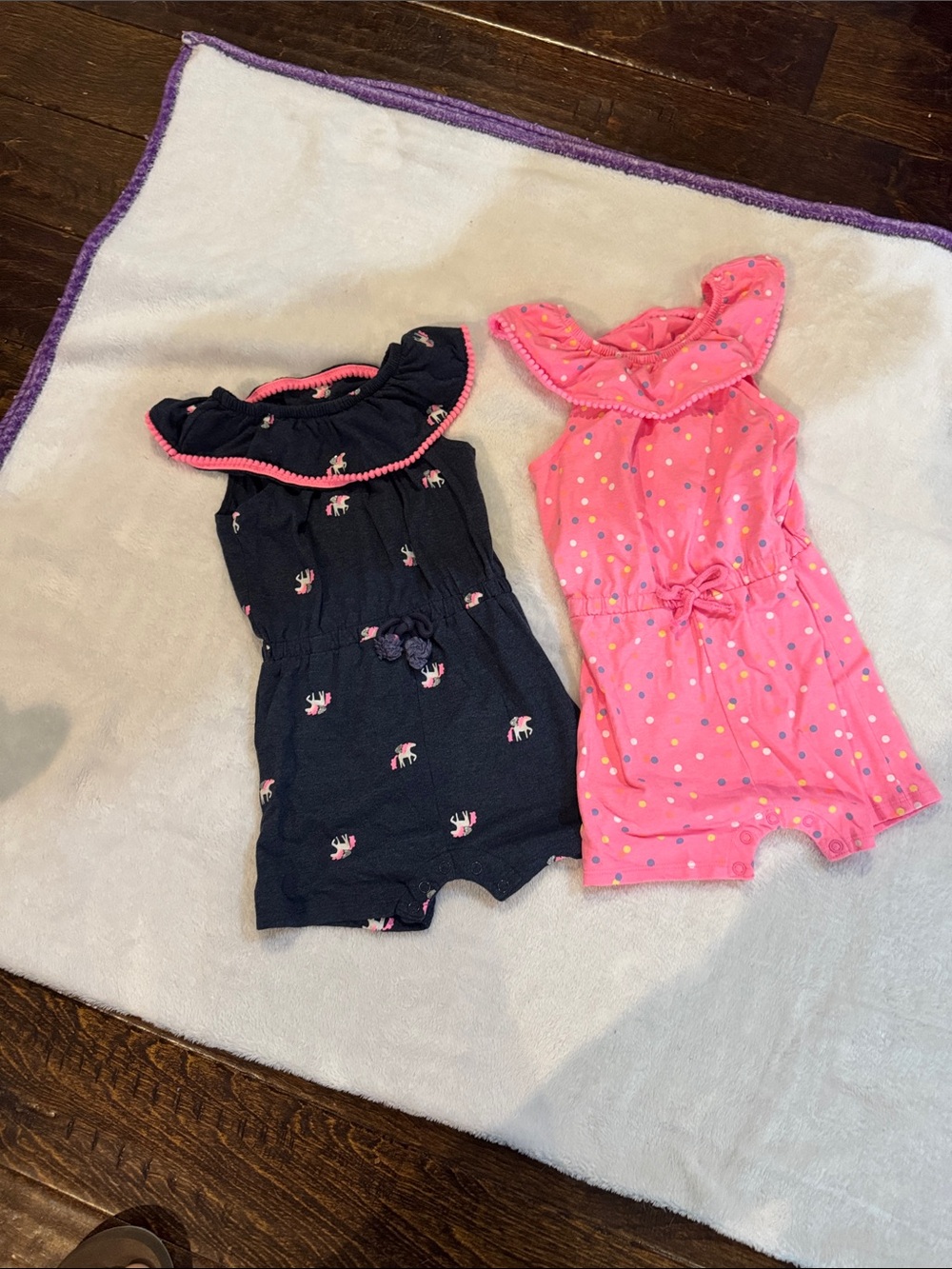 Kids' Pink Polka Dot Ruffle Romper - Brand Unspecified